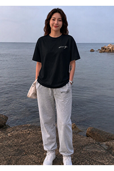 CLOTHES33 T-Shirt Tracksuit 2-Piece Combination Thin Summer Sweat-Absorbing H...