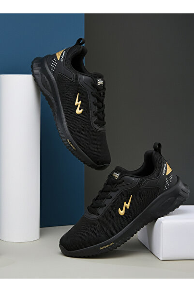 Campus Men's Black Classic Low-Top Sneakers, Bold Lace-Up Style, Comfortable ...