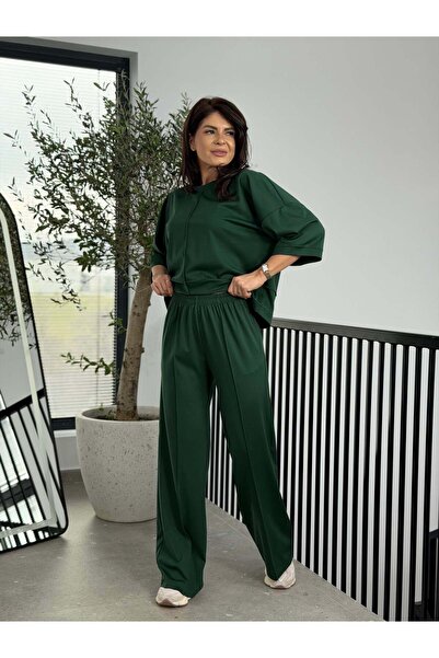 RAMONA BADESCU EXCLUSIVE Σετ Πουλόβερ και Φούστα - Σμαραγδί Πράσινο