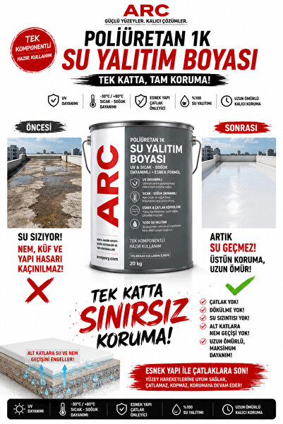 ARCMARİN KİMYA VE DENİZCİLİK HIRDAVAT Su Yalıtım Boyası UV Dirençli Esnek Güç...