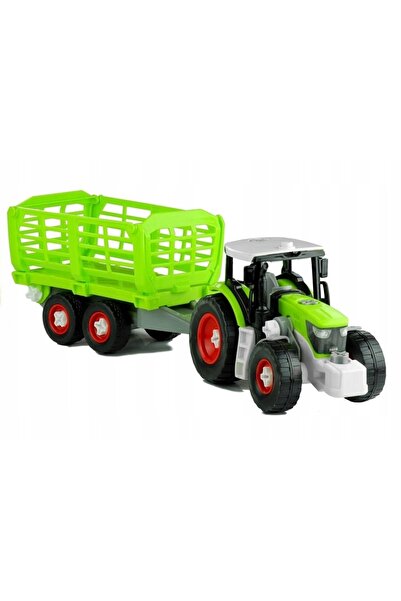 LeanToys Tractor demontabil cu remorcă cu deschidere 43 cm