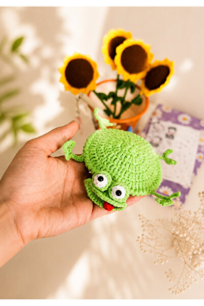 Masal Gurumi Oscar the Frog Amigurumi Knitted Coaster (1 Piece)