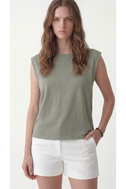 Antioch Γυναικείο T-Shirt από ύφασμα Khaki Modal