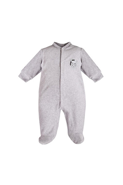 EEVI Long-sleeved jumpsuit, plush, embroidered, boys, gray