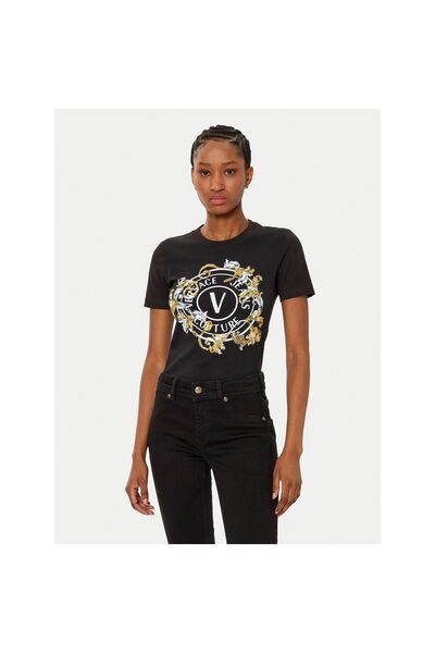 VERSACE JEANS COUTURE Tricou de damă 78HAHC01 CJ02C Negru