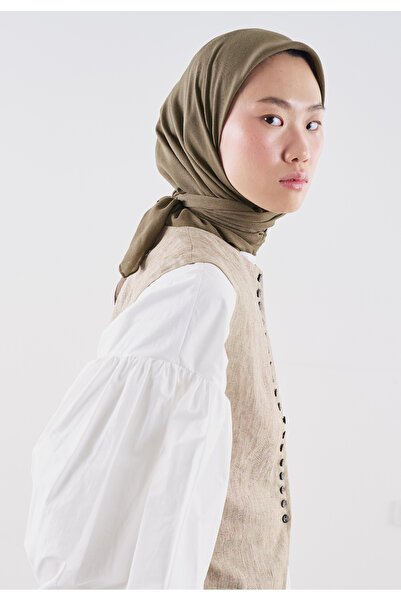Freshscarfs Eșarfă din bumbac și in, culoare nurcă închisă