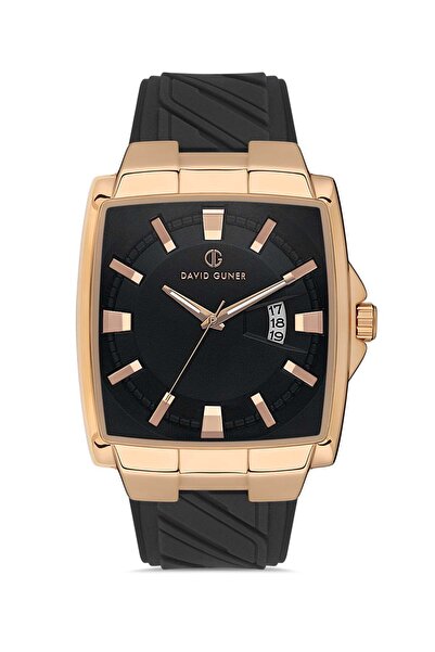 DAVID GUNER Erkek Kol Saati Siyah Kadran Rose Siyah Kaplama DG-8622GD-R2