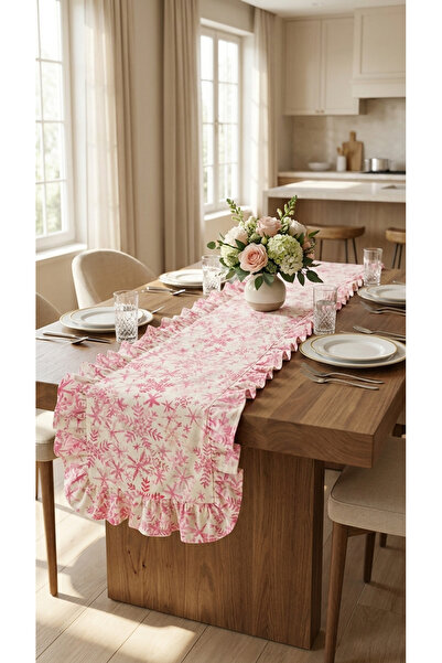 RH Rosehan 100% Cotton Special Patterned Ruffled Runner 40X130