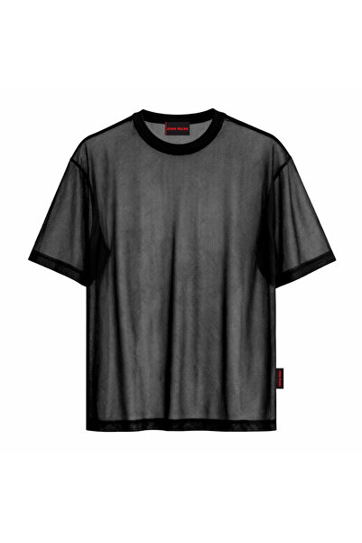 John Frank RED LINE TULLE T-SHIRT SİYAH