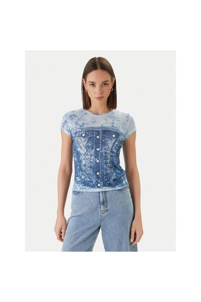 Guess Γυναικείο T-shirt W6GI44K3614 Μπλε