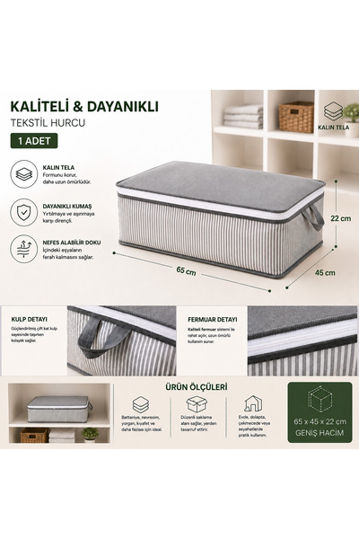Pratic Home 1 adet 65x45x22 cm Büyük Boy Baza Altı Hurç