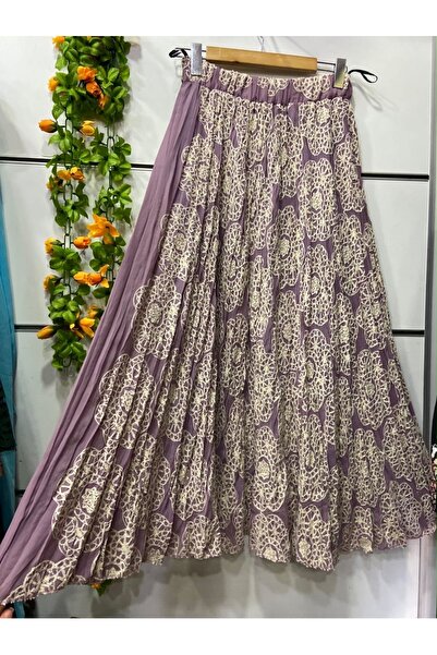 edu collection Sheer Chiffon A-Line Skirt with Lining