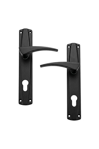 Tucra Turkish Model Matte Black Wooden Door Handle Set - Tokra