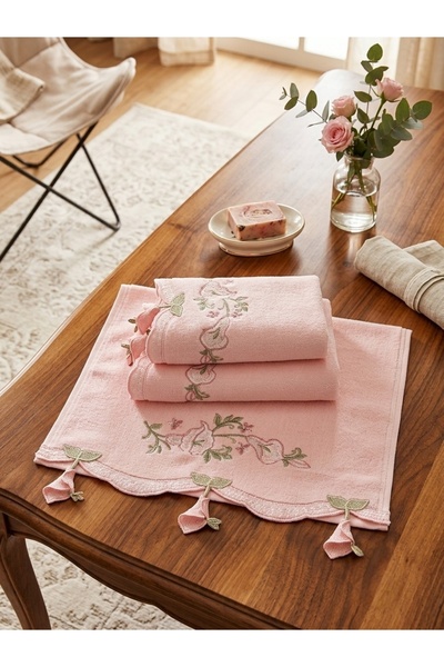 Arliva Home منشفة مطبخ مخملية 30x50 3 قطع على شكل زهرة الزنبق