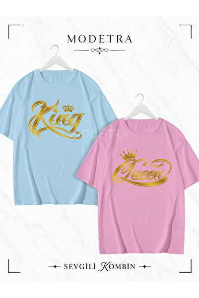 Modetra Women's Men's King Queen Design Medium Front Printed Lover Couple Com...