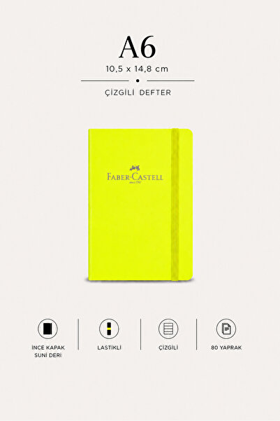 Faber Castell Σημειωματάριο από τεχνητό δέρμα Α6 μικρού μεγέθους, 80 φύλλα με...