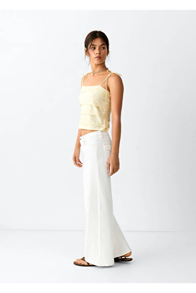Mango Teen Düşük bel wide leg jean pantolon