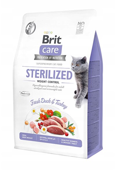 NO BRAND Hrana pentru pisici BRIT CARE Sterilized Weight Control Rață și curc...