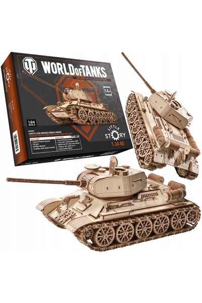 NO BRAND Jucărie din lemn LITTLE STORY World of Tanks 3D Tanc T-34-85
