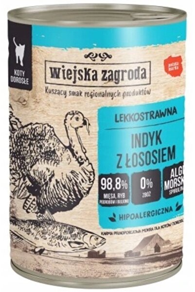 Wiejska Zagroda Hrană pentru pisici Curcan cu somon 400 g