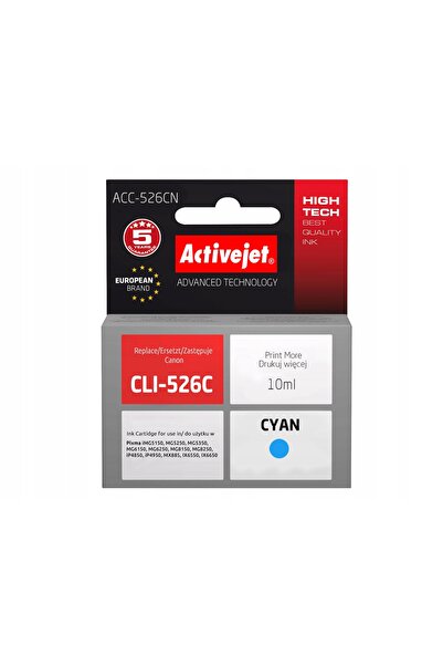 NO BRAND Cerneală ACTIVEJET pentru Canon CLI-526C Albastru 10 ml