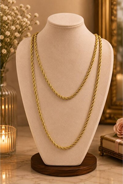 Vipfoni 1 Meter Twisted Chain 4mm Thickness Gold Color Plated Twisted Necklace