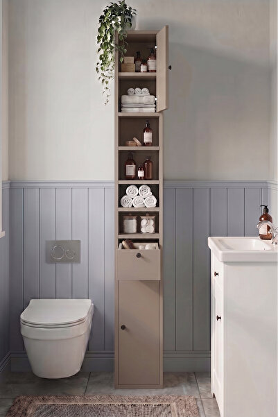 Yurudesign Riva 25X25cm Ekstra Dar Alan Banyo Dolabı Çok Amaçlı Dolap 2 Kapak...