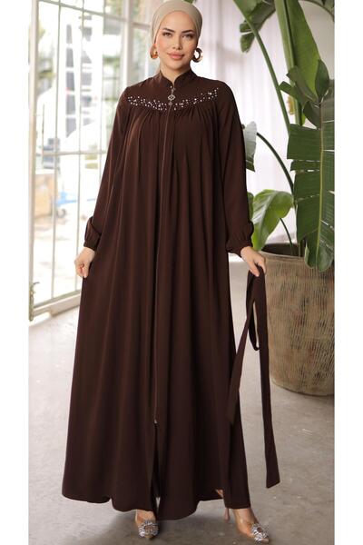 Nissra Ankanoor Medine Silk Robe B Beaded Ferace 145cm Anka255016