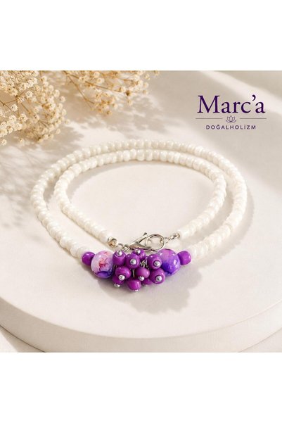 doğaltaşboncukişleri Purple Necklace