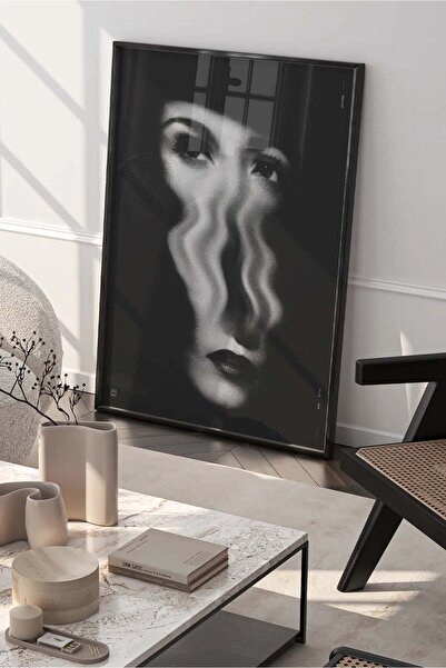WogArts Soyut Portre Poster | Distorsiyon Efektli Siyah Beyaz Modern Duvar Po...