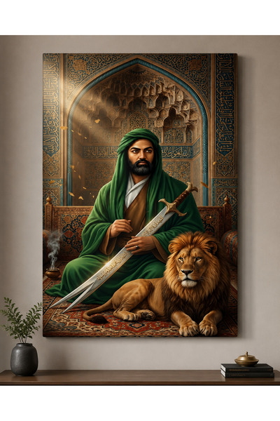 EROĞLU TABLO Hz. Ali Temalı Kanvas Tablo İslami Sanat Duvar Dekoru