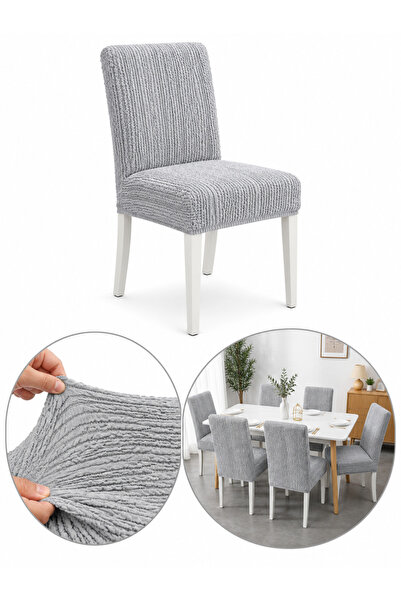 delfin Husă Elastică pentru Scaun, Material Texturat Premium, Set 6 Bucăți