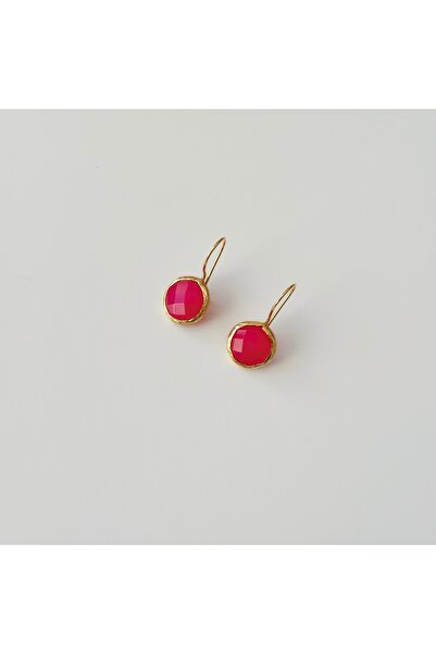 Vesce Atelier Fuchsia Pink Stone Natural Stone Earrings
