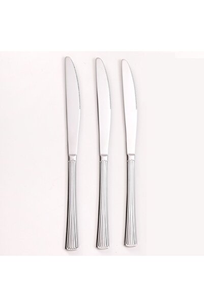 OEM Set de 3 cuțite de masă liniare din oțel inoxidabil, 23 cm