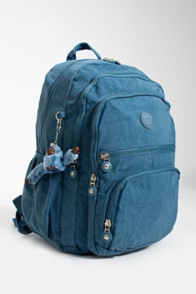 DUOMİNO Crinkle Waterproof Large Size Turquoise Blue Clinker Backpack/Laptop ...