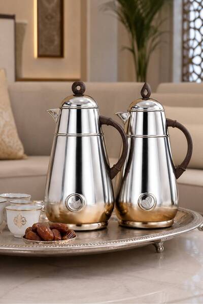 Generic Premium Matt Silver Tramss Set (2 Pieces) with (1L & 0.7L) Capacities...
