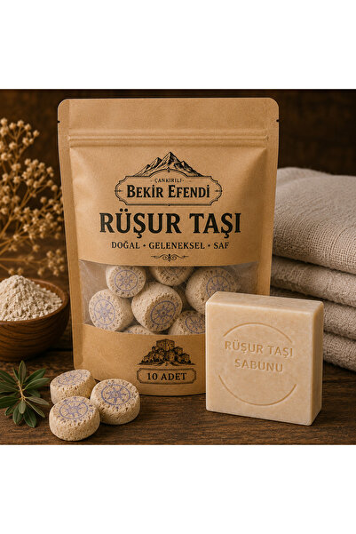 TABULAROSA Ruşur Taşı ve Ruşur Taşı Sabunu Seti 10 Adet Ruşur Taşı 1 Adet Doğ...