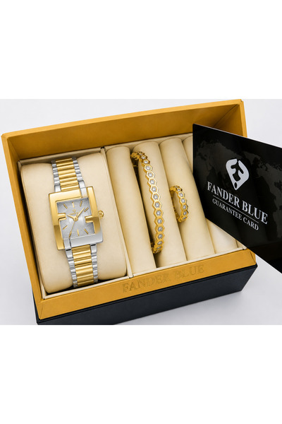 FANDER BLUE Fender Blue Women's Premium 3-Piece Set – Two-Tone Gold and Silve...