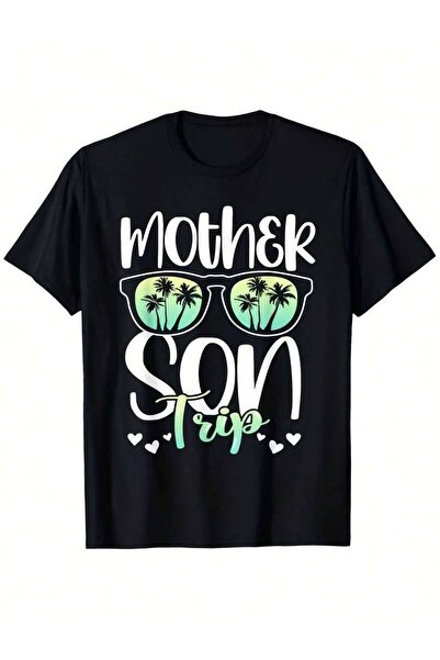 Astogria13 Men'S Matching T-Shirt| Turquoise Mother Son Trip Palm Tree Fashio...