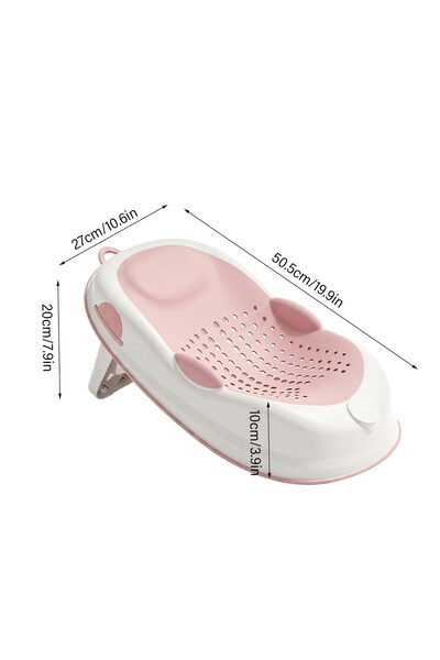 Generic 1 قطعة حامل استحمام للرضع قابل للطي مانع للانزلاق، حوض استحمام للأطفال يحمي العمود الفقري