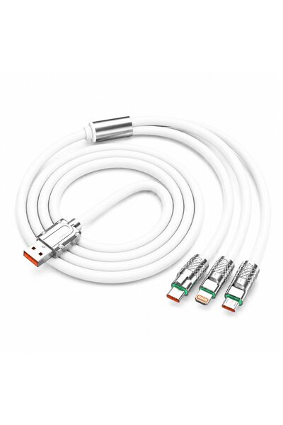 Flippy Cablu de Incarcare si Date 3 in 1, Flippy, Fast Charging, 120W, Compat...