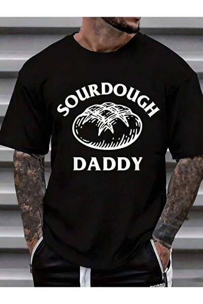 LİNA06 تي شيرت رجالي بطبعة "Sourdough Daddy" مضحكة لمحبي الخبز، تي شيرت برسوم...