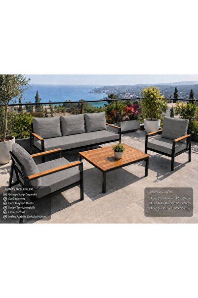 HouseART Balkon Mobilyası , Bahçe Mobilyası, 3-1-1 takıma uygun, Minder Kılıf...