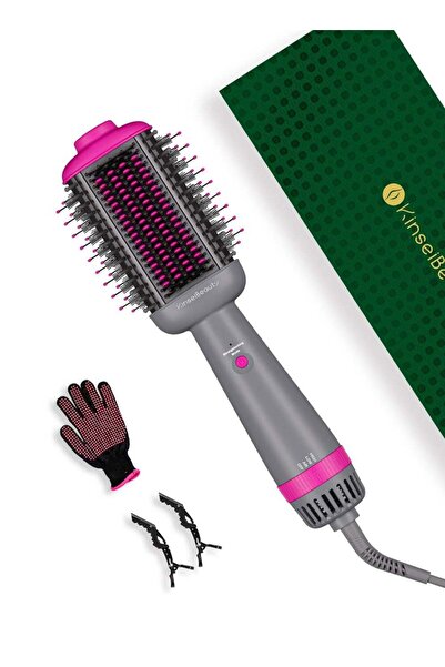 KINSEI BEAUTY 5-in-1 Hair Dryer Brush & Straightener, Ceramic Negative Ions O...