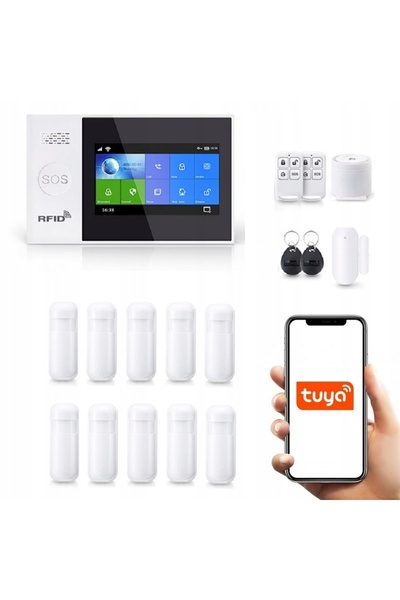 OnShop Alarma Wireless LCD 4.3" Wifi GSM, Onshop, Tuya Smart, 10x pir, Alb