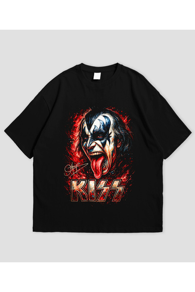 Grafftee Clothing Kiss Printed Unisex Oversize T-Shirt