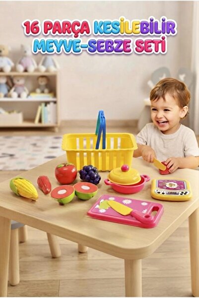 Tıfıl Toys Premium Şefin Mutfağı - 16 Parça Kesilebilir Eğitici Oyuncak Seti ...