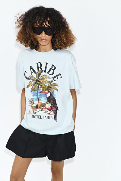 H&M Pamuklu ve Baskılı Tişört