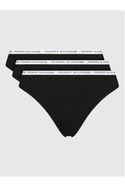 Tommy Hilfiger Set de 3 chiloți tanga pentru femei UW0UW02829 Negru