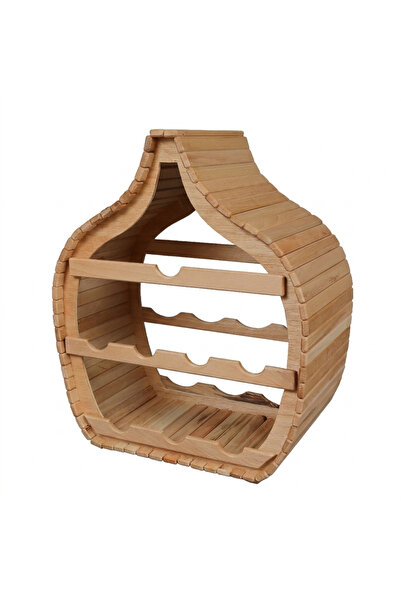 LimArt Suport Vin din Lemn „Casuta cu Acoperis”, Capacitate 8 Sticle, Design ...